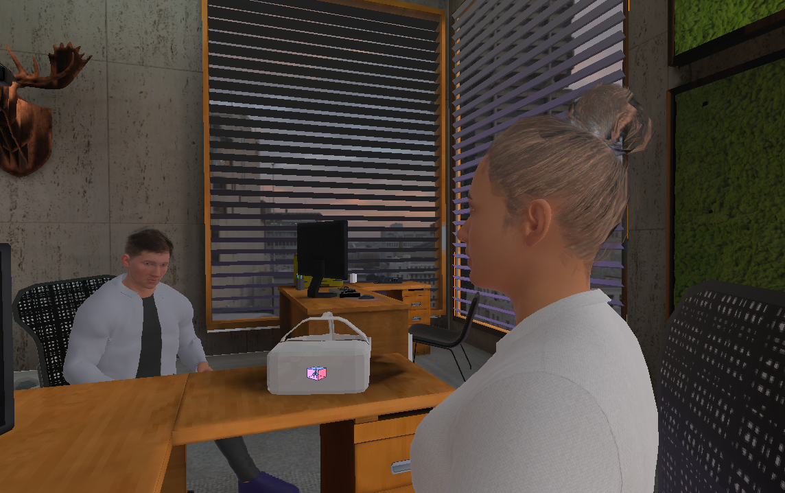 VR training experience with avatars